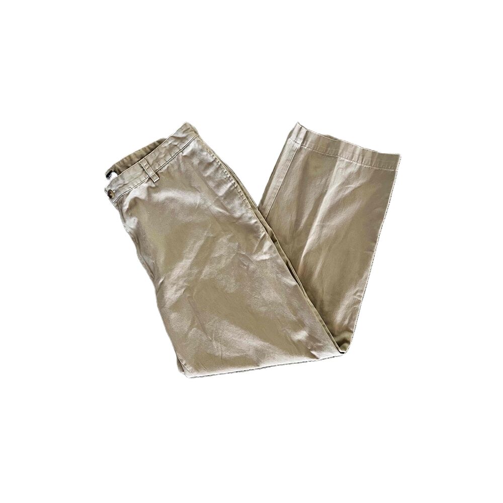 Chaps Beige Khaki Belt Loops Button Closure Pants Mens Size 38x30 Straight Fit